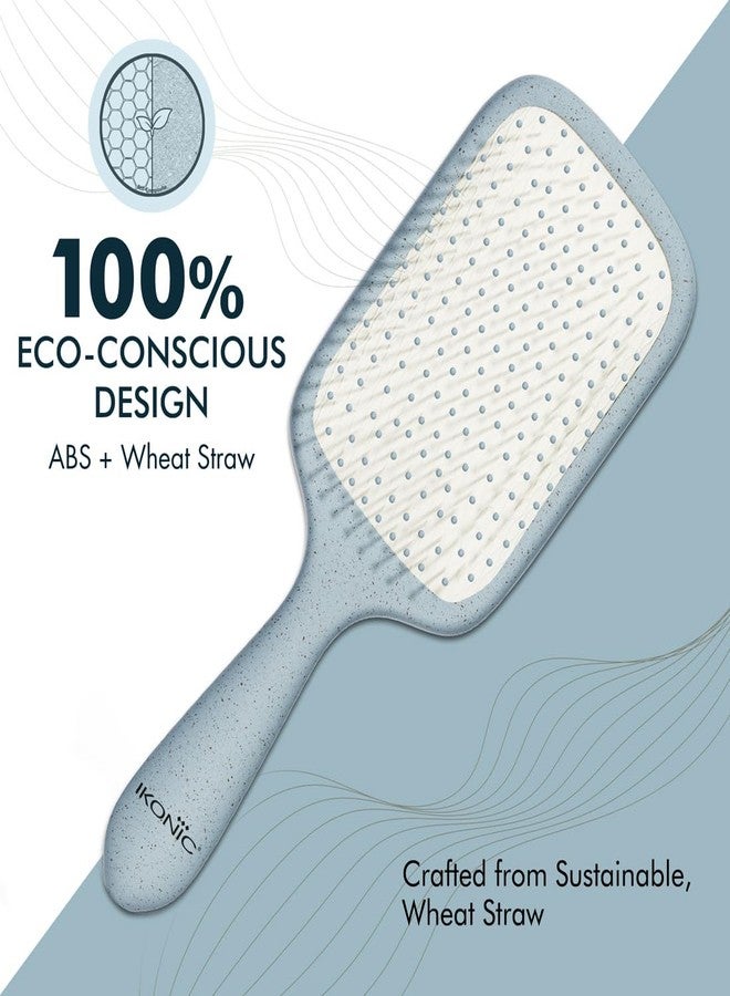 Ikonic Me Paddle Hair Brush IKM 3016 - Eco Concious with Flexible Nylon Bristles, Breakage-Defense Technology, Rounded Tips for Gentle Scalp Care, Lightweight Professional Styling - Powder Blue - Image 5