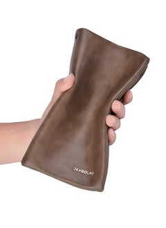 Deabolar Men's Business Casual Zip Top Handheld Briefcase – Large Capacity Multi-Card Slot PU Leather Wallet With Adjustable Wristband  - Image 2