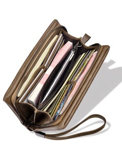 Deabolar Men's Business Casual Zip Top Handheld Briefcase – Large Capacity Multi-Card Slot PU Leather Wallet With Adjustable Wristband  - Image 3