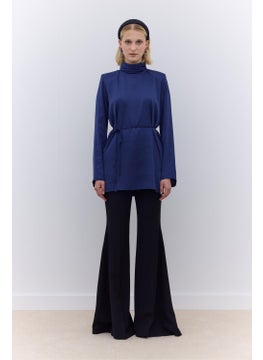 Manuka Satin Wide Sleeve Tunic Midnight Blue  - Image 3