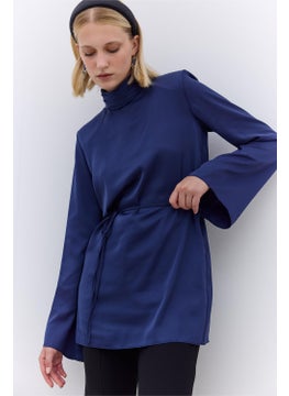 Manuka Satin Wide Sleeve Tunic Midnight Blue  - Image 2
