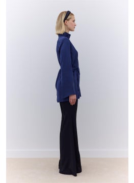 Manuka Satin Wide Sleeve Tunic Midnight Blue  - Image 4