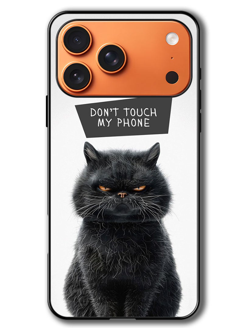 Theodor Case Compatible with Apple iPhone 17 Pro 6.3 Inch Protection Shockproof Bumper Cover Dont Touch My Phone Cat - Image 1