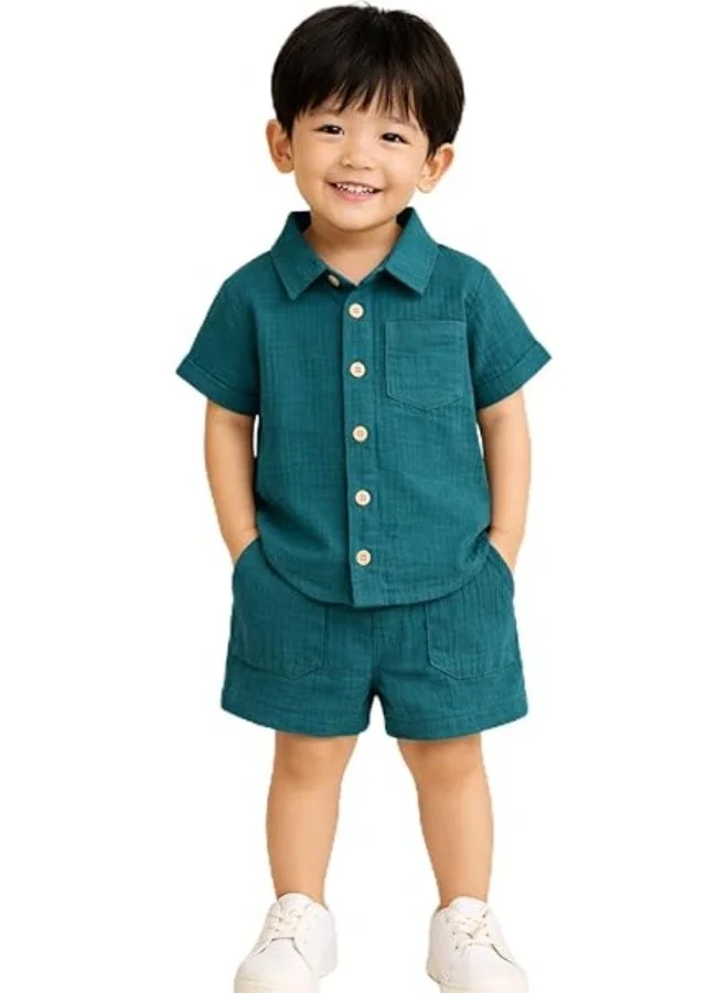 LUAY Luay® Linen Shirt & Short for Kids | Elegant & Comfortable Summer Wear | Stylish Short-Sleeve Shirt & Comfy Shorts