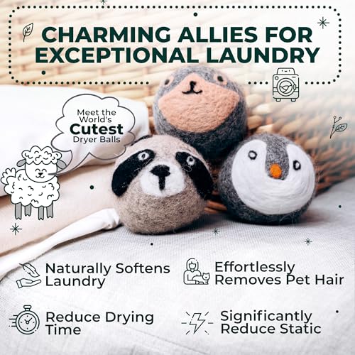 WOOLY HEROES No More Dryer Sheets! Reusable Wool Dryer Balls XL 6-Pack - Reduces Static, Cuts Dry Time, & Softens Naturally - Image 2