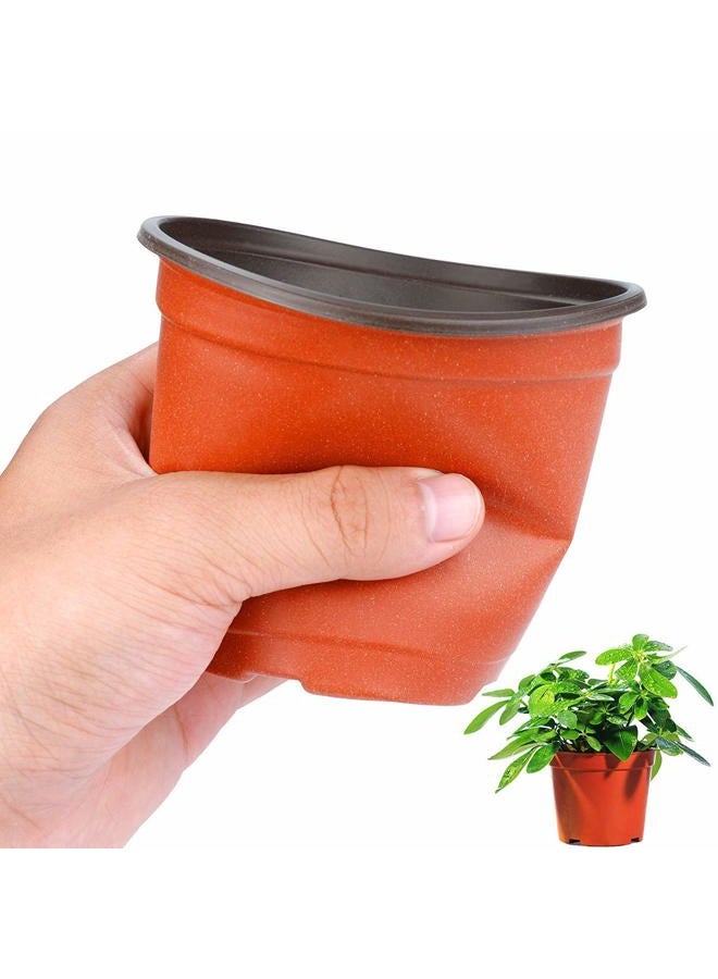 Augshy Nursery Pot, 75 Pcs 4" Plastic Nursery Seed Starting Pots Flower Plant Container for Succulent Seedling Cutting Transplanting - Image 4