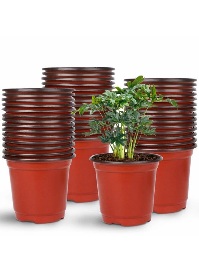 Augshy Nursery Pot, 75 Pcs 4" Plastic Nursery Seed Starting Pots Flower Plant Container for Succulent Seedling Cutting Transplanting - Image 1
