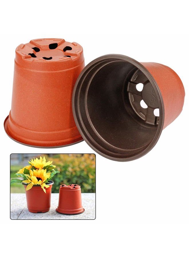 Augshy Nursery Pot, 75 Pcs 4" Plastic Nursery Seed Starting Pots Flower Plant Container for Succulent Seedling Cutting Transplanting - Image 3