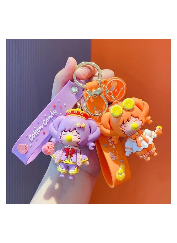 Toys Star - 2 keychains with a Disney cartoon design, 2 pendants + a small bell, for gifts and girls, for house and car keys, accessories for going out and traveling - multiple shapes - Image 1
