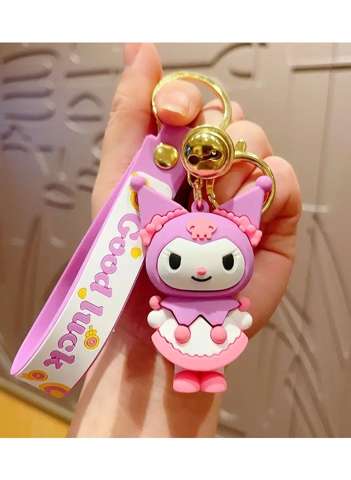 Toys Star - 2 keychains with a Disney cartoon design, 2 pendants + a small bell, for gifts and girls, for house and car keys, accessories for going out and traveling - multiple shapes - Image 1