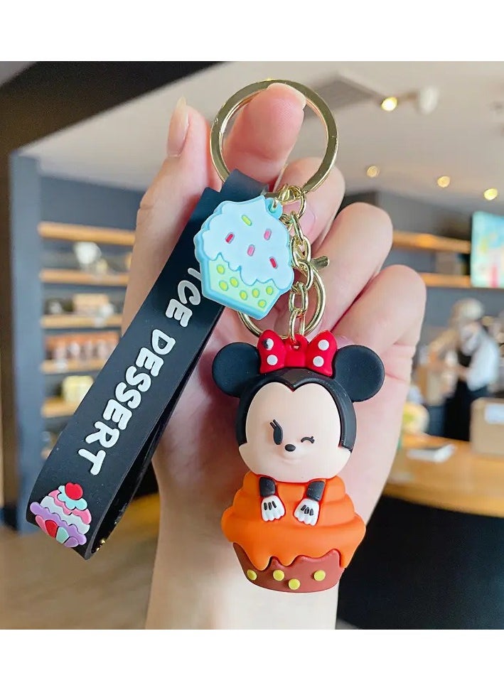 Toys Star - 2 keychains with a Disney cartoon design, 2 pendants + a small bell, for gifts and girls, for house and car keys, accessories for going out and traveling - multiple shapes - Image 1