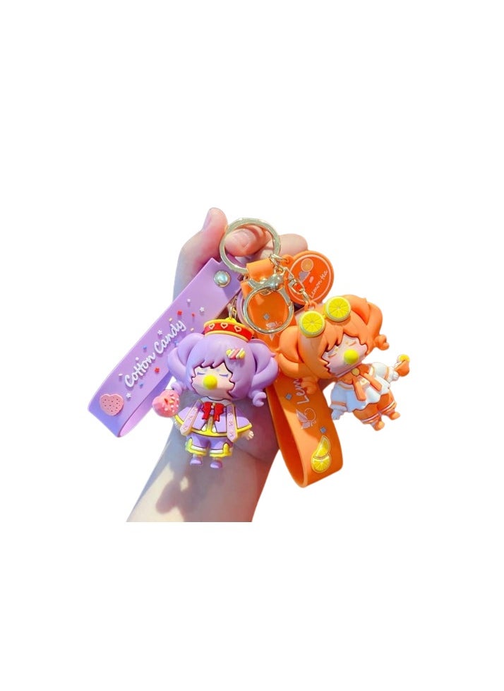 Toys Star - 2 keychains with a Disney cartoon design, 2 pendants + a small bell, for gifts and girls, for house and car keys, accessories for going out and traveling - multiple shapes - Image 1