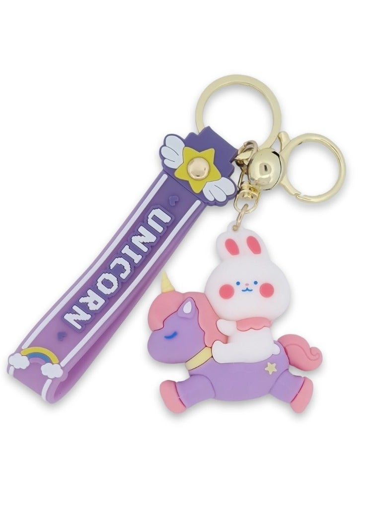 Toys Star - 2 keychains with a Disney cartoon design, 2 pendants + a small bell, for gifts and girls, for house and car keys, accessories for going out and traveling - multiple shapes - Image 1