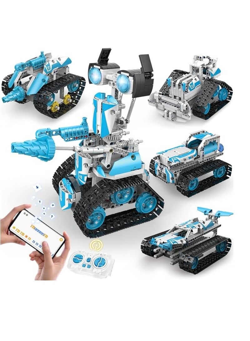 M MIAOYAN 5 in 1 Robot Building Kit, Remote & App Control Educational Projects,720+Pcs DIY Tank & Garden Cars STEM Build Toys Sets for 8+ Years Old Boys and Girls  - Image 1