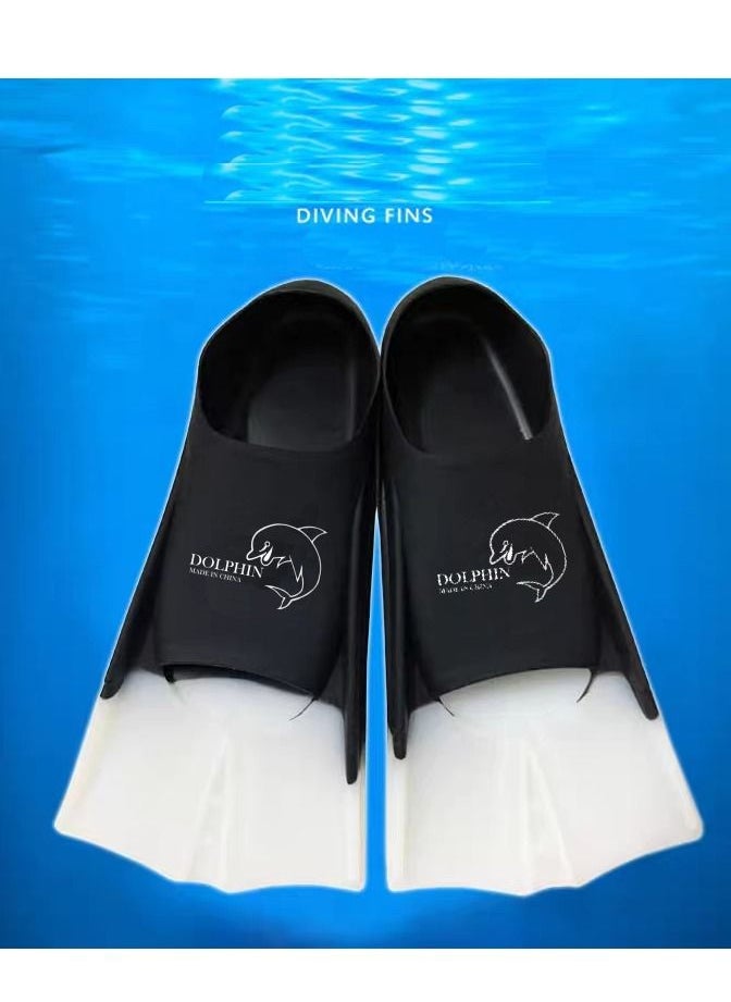 زعانف قصيرة للتدريب على السباحة من السيليكون ، أسود / أبيض، Size M (36-38) - pzsku/Z3CC9E40C333616FA8198Z/45/_/1692200617/3e7f07bc-9536-4f8a-994a-1681f53a5c8b
