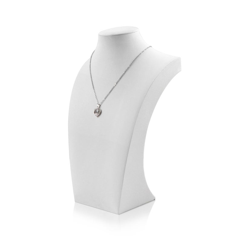 Homeanda Necklace Display Bust  PU Leather Jewelry Bust Stand for Photography Boutique Display and Home OrganisationWhite114x67