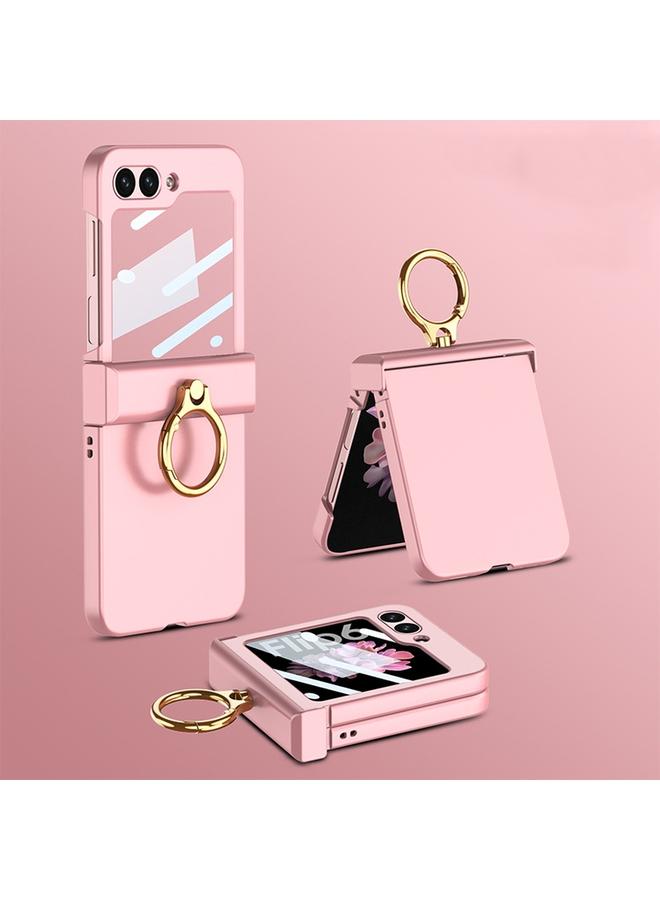 Case For Samsung Galaxy Z Flip6 Integrated Ultra-thin Hinge Full Coverage Phone Case with Ring