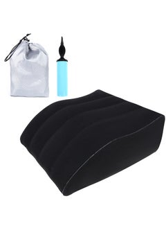 Leg Elevation Pillow, Inflatable Wedge Pillow, Comfort Bed Wedges for Sleeping,Improve Circulation and Reduce Swelling,Suitable for Sleeping,Pregnant,Surgery and Injury Recovery (Black)