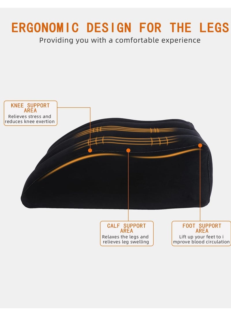 General - Leg Elevation Pillow, Inflatable Wedge Pillow, Comfort Bed Wedges for Sleeping,Improve Circulation and Reduce Swelling,Suitable for Sleeping,Pregnant,Surgery and Injury Recovery (Black) - Image 1