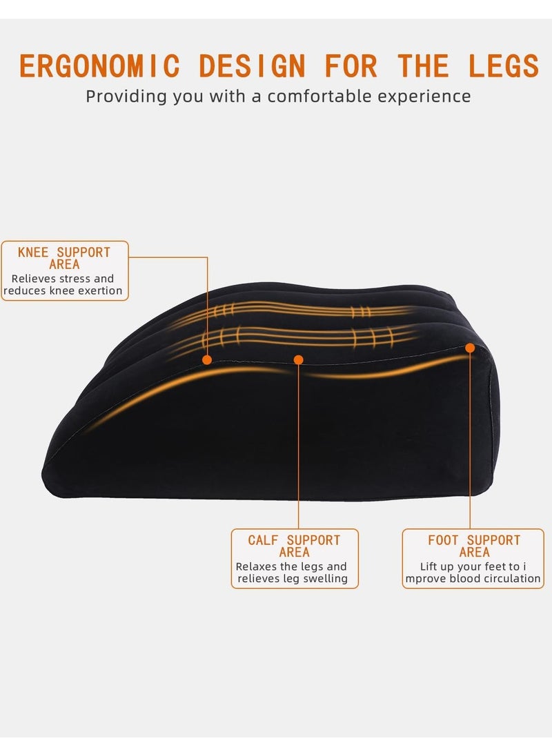 General - Leg Elevation Pillow, Inflatable Wedge Pillow, Comfort Bed Wedges for Sleeping,Improve Circulation and Reduce Swelling,Suitable for Sleeping,Pregnant,Surgery and Injury Recovery (Black) - Image 1