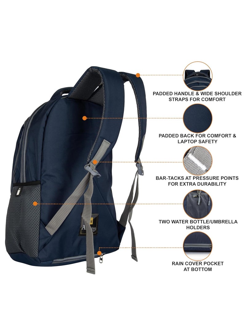 هاف مون Half Moon 35L College Laptop Bags for Men Office use | School Bag for Boys Girls | backpack for women | laptop bags for women office use | Collage Bagpack with Padded Laptop Compartment & Rain Cover - Image 5