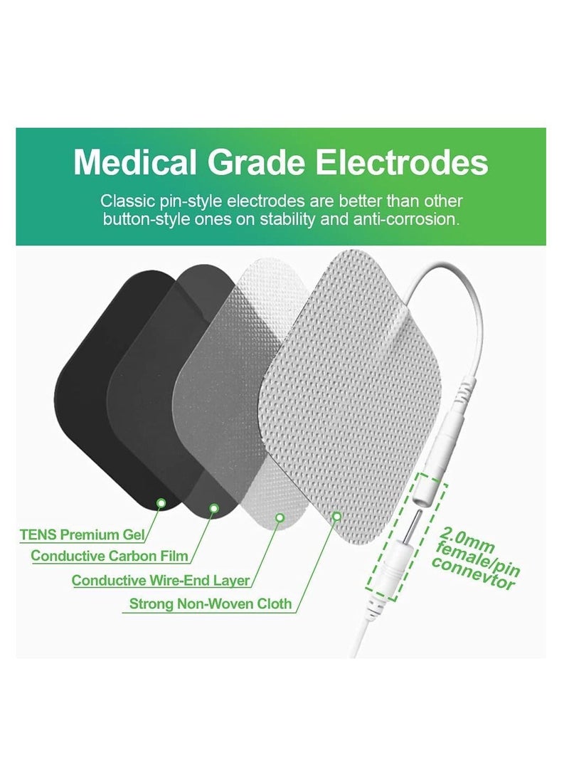 SYOSI - 24PCS TENS Unit Replacement Pads 2 2 Reusable Tens Pads Replacement Electrode Patches Compatible with AUVON TENS TENS 7000 Healthmate Forever TENS - Image 1