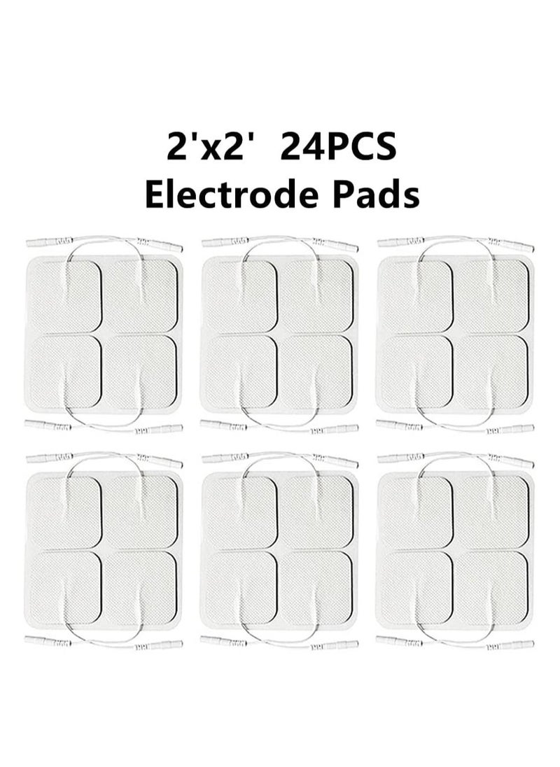 SYOSI - 24PCS TENS Unit Replacement Pads 2 2 Reusable Tens Pads Replacement Electrode Patches Compatible with AUVON TENS TENS 7000 Healthmate Forever TENS - Image 1