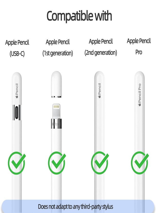 مجموعة من 6 رؤوس بديلة لقلم Apple Pencil (الجيل الثاني/الجيل الأول/USB-C/Pencil Pro)، رؤوس أقلام معدنية دقيقة ذات طرف رفيع للتحكم الدقيق، مع حافظة، مناسبة لأجهزة iPad. - Image 2