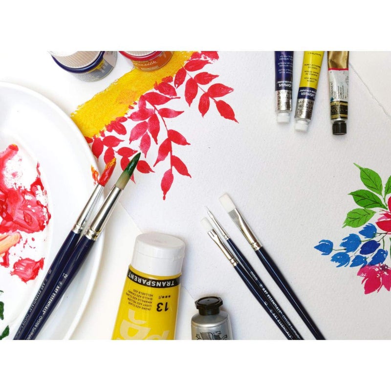 Art Essentials Oyster White Synthetic Hair Brush for Mixed Media, Watercolour, Acrylic, Gouache, Fabric & Hobby Painting - Series 965 - Bright - Short Handle - Size: 10, with Great Flow Control - Image 4