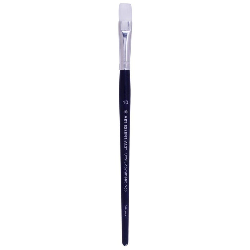 Art Essentials Oyster White Synthetic Hair Brush for Mixed Media, Watercolour, Acrylic, Gouache, Fabric & Hobby Painting - Series 965 - Bright - Short Handle - Size: 10, with Great Flow Control - Image 1