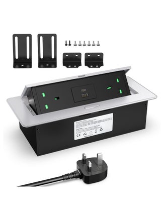 مقبس طاقة مدمج مع USB C PD20W، مقبس طاقة مكتبي مع USB، مقبس منبثق مدمج من الألومنيوم لسطح العمل المكتبي، كابل 1.8 متر، ألومنيوم (3250 واط/13 أمبير) - pzsku/Z3CCA318F305F16C91081Z/45/_/1698715160/297ddcf3-a5a9-444b-b73a-11a0994686c9