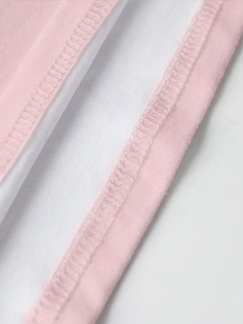 Solid Color Short Printed Short - Sleeved T - Shirt - Pink / XS - Image 4