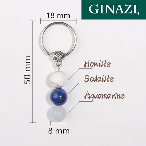 GINAZL Calming Gifts for Women, Natural Healing Crystals Keychain Stress Relief Gift Health and Wellness Gifts for Women Christmas Valentines Day Gift for Friends Besite(CM) - Image 3