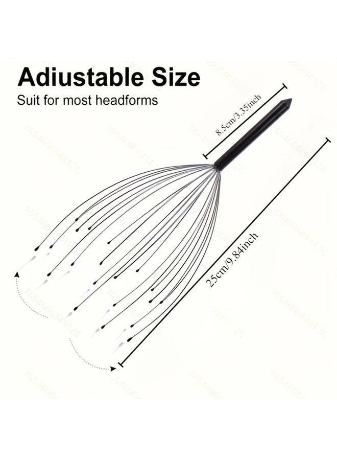 Black Scalp Massager 20 Finger Head Relaxation Tool Ergonomic Design Durable - Image 4