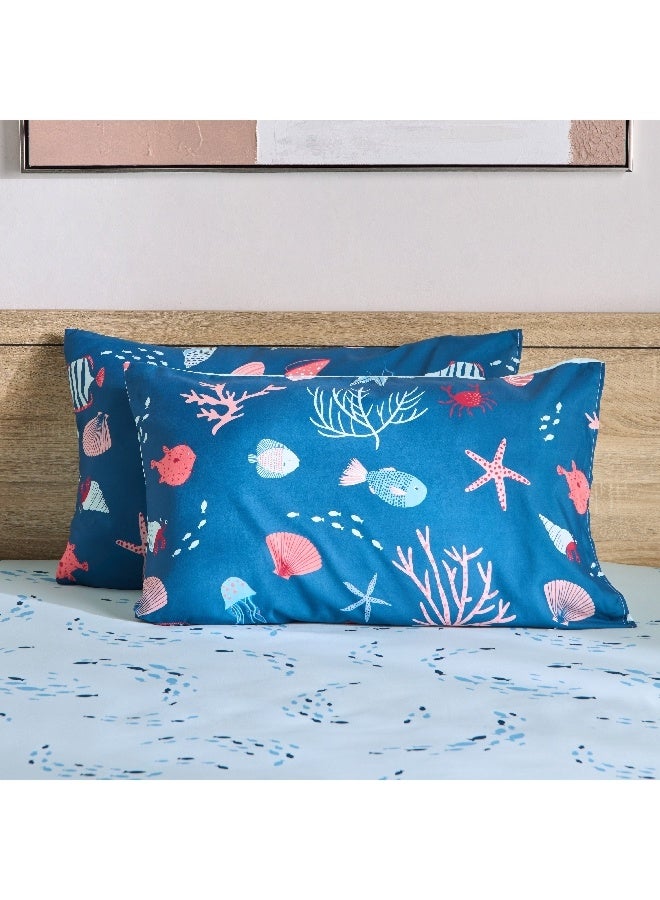 Home Box Joy Sea World Fishes 2-Piece Microfibre Pillow Cover Set 75 x 50 cm  - Image 3