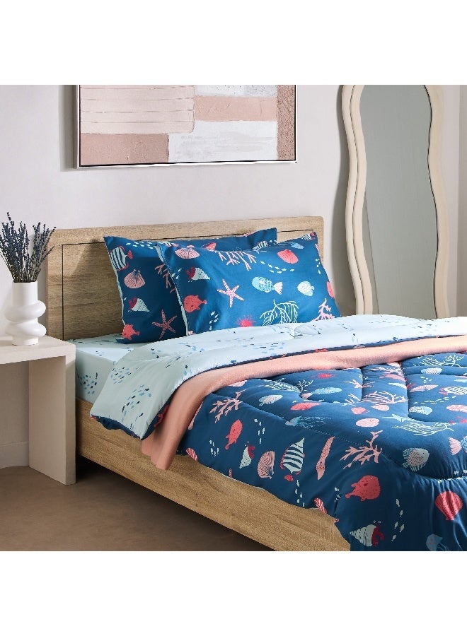 Home Box Joy Sea World Fishes 2-Piece Microfibre Pillow Cover Set 75 x 50 cm  - Image 2