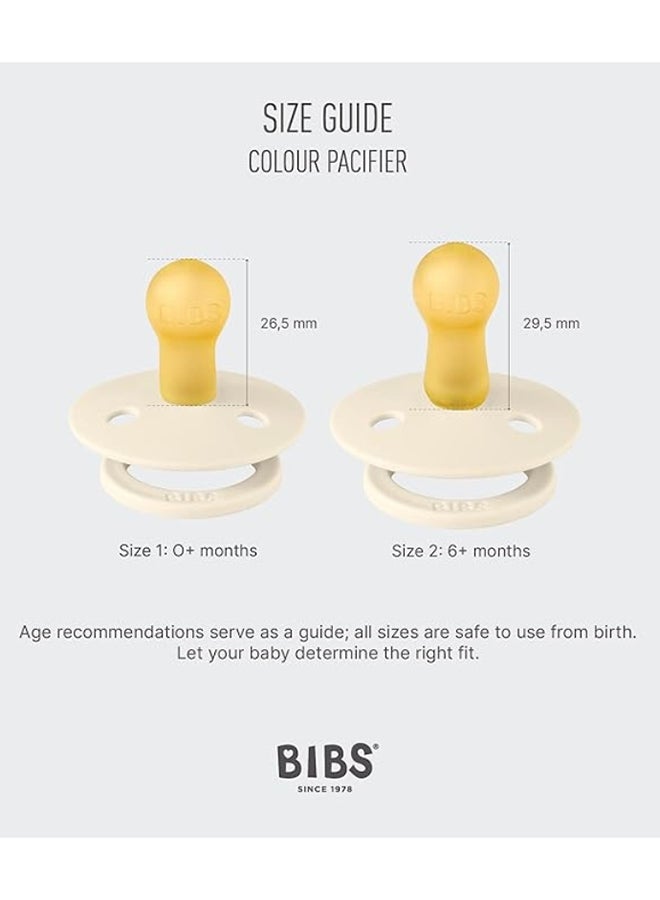 BIBS Pacifier Studio Colour 2 Pack Pin Latex Size 2, Ivory Vanilla Mix - Image 3