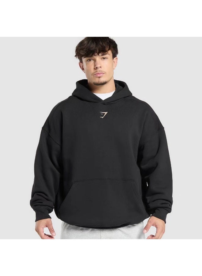 جيمشارك سويت شيرت رياضي فضفاض بأكمام طويلة وقبعة مستوحى من موضة أمريكا وأوروبا رياضة القرش - Image 2