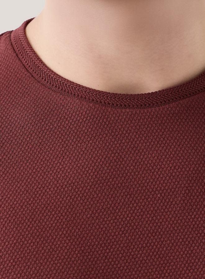 Iconic Popcorn Textured T-shirt with Crew Neck - Image 3