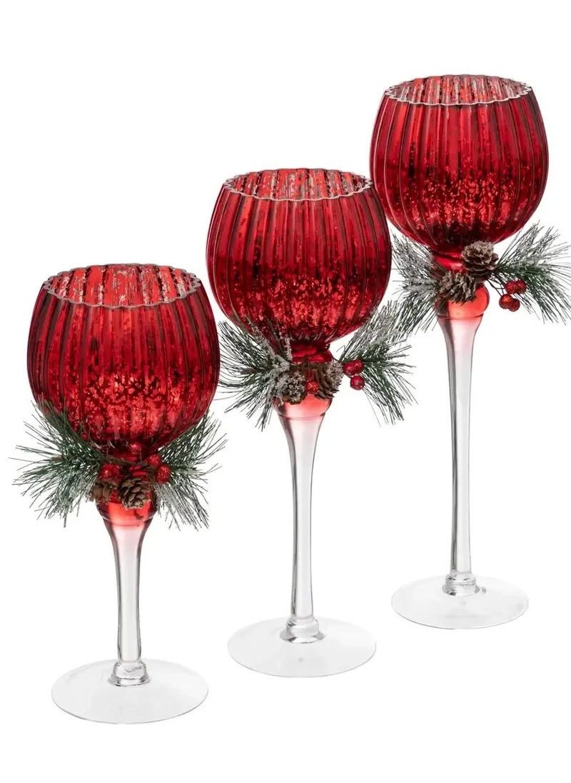 atmosphera - Atmosphera Branch Glass Candle Holder (40 x 13 cm, 3 Pc.) - Image 1