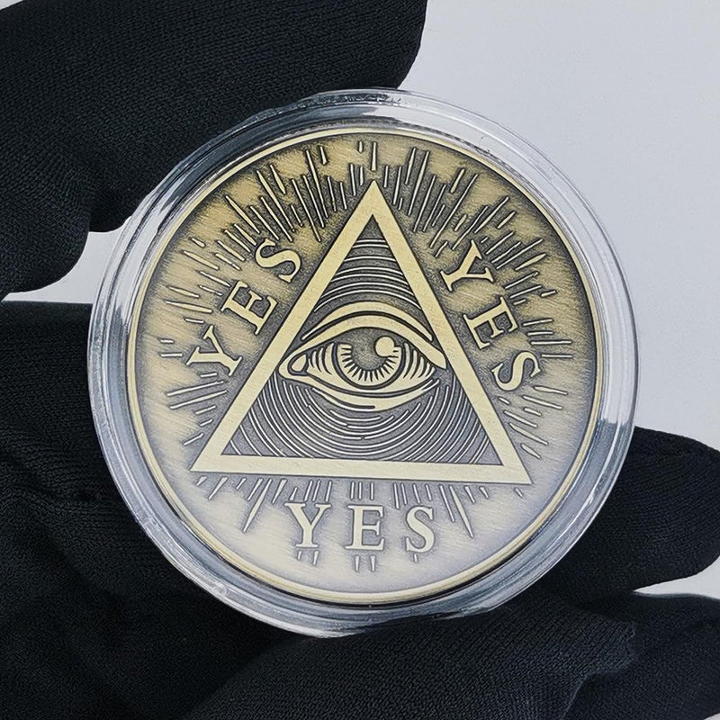 Woerda Decision Making Challenge Coin - Yes and No Design with Mystical Motifs - Fun and Unique Tool for Choices - Image 2