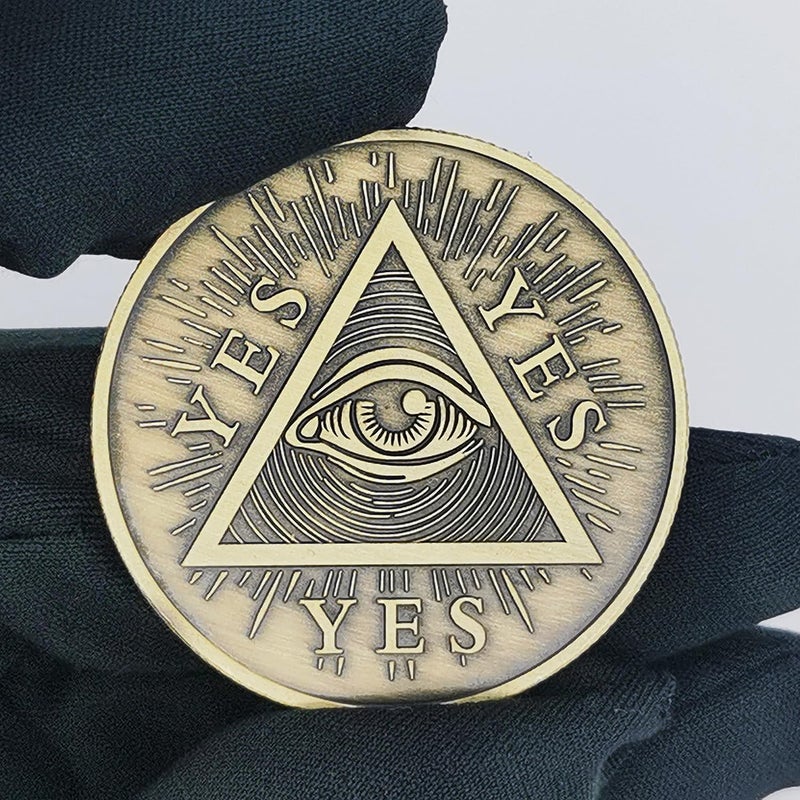 Woerda Decision Making Challenge Coin - Yes and No Design with Mystical Motifs - Fun and Unique Tool for Choices - Image 4