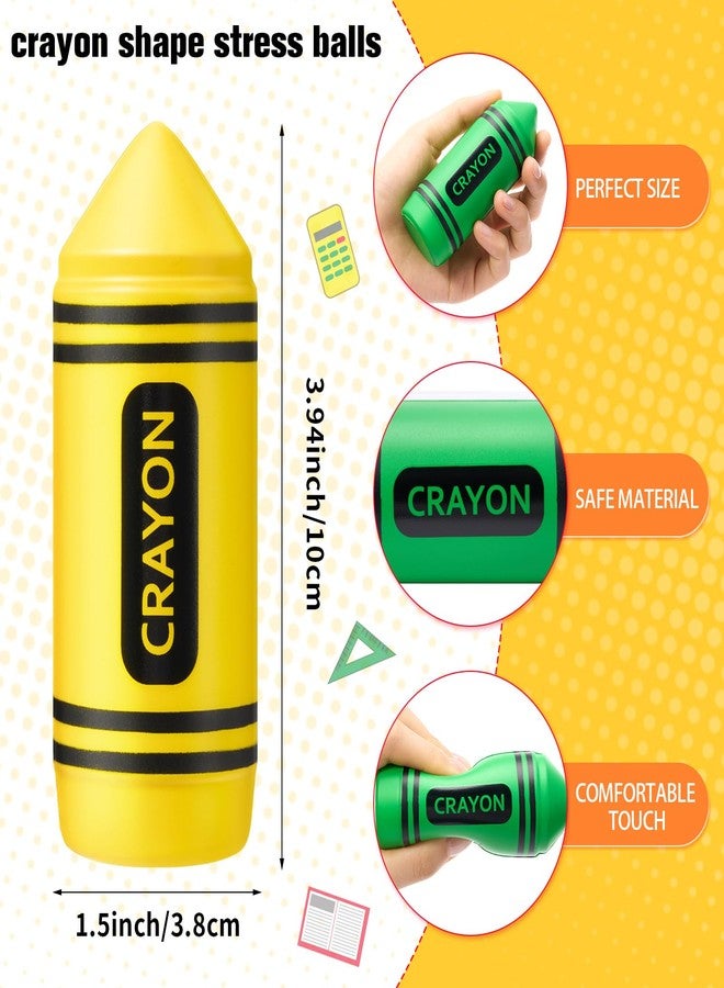 Wiwiqing 6 Pcs 3.94 Inches Crayon Stress Balls Toys Gift for Kids Adult Easter Classroom School Student Teacher Reward Party Favors Prizes Motivational Foam Stress Relief Slow Rising Hand Squeeze - Image 2