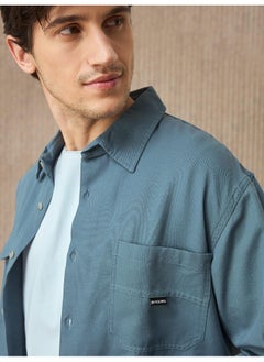 Beyoung Smoky Blue Cotton Shirt for Men  - Image 2