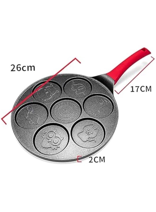 بيوينتي صينية صنع البان كيك - صينية بان كيك غير لاصقة مع 7 قوالب على شكل حيوانات - فطائر ممتعة وسهلة للاطفال - قالب بان كيك 10 انش - مثالية للاطفال - متوافقة مع موقد الغاز والكهرباء - Image 4