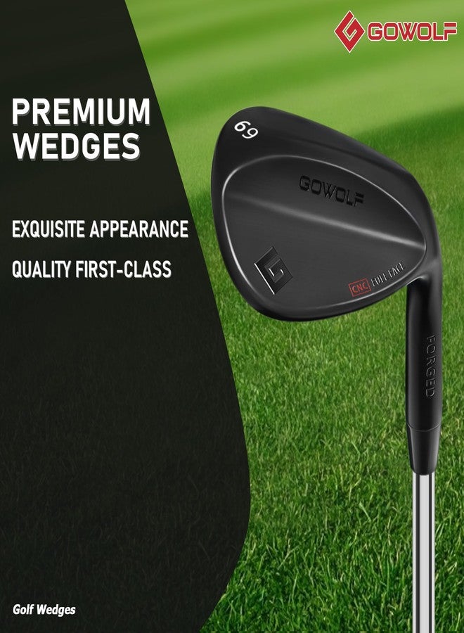 Gowolf 69 Degree Wedge Right Hand - Forged Golf Wedges Full Face for Men, Premium Gap Wedges Sand Wedge Lob Wedge Golf Club for Men, Great Golf Gifts - CNC Milled Face for More Spin (Black 69 Degree) - Image 2