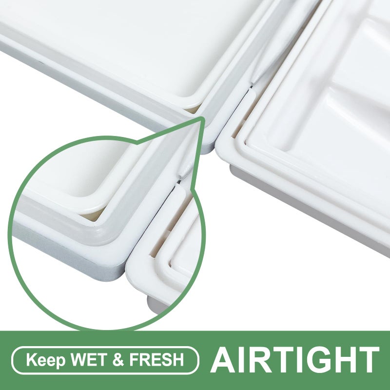 Falling in Art Airtight Leak-Proof Watercolor Palette, 24 Slightly Sloping Wells-3 Mixing Areas, 12 3/5 Inches by 6 2/7 Inches - Image 4