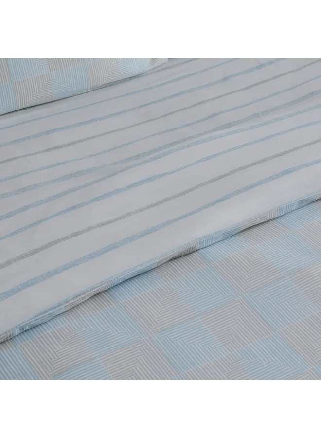 Home Box Aurora Jason 3-Piece Printed Cotton King Duvet/Quilt Cover Set 220 x 220 cm