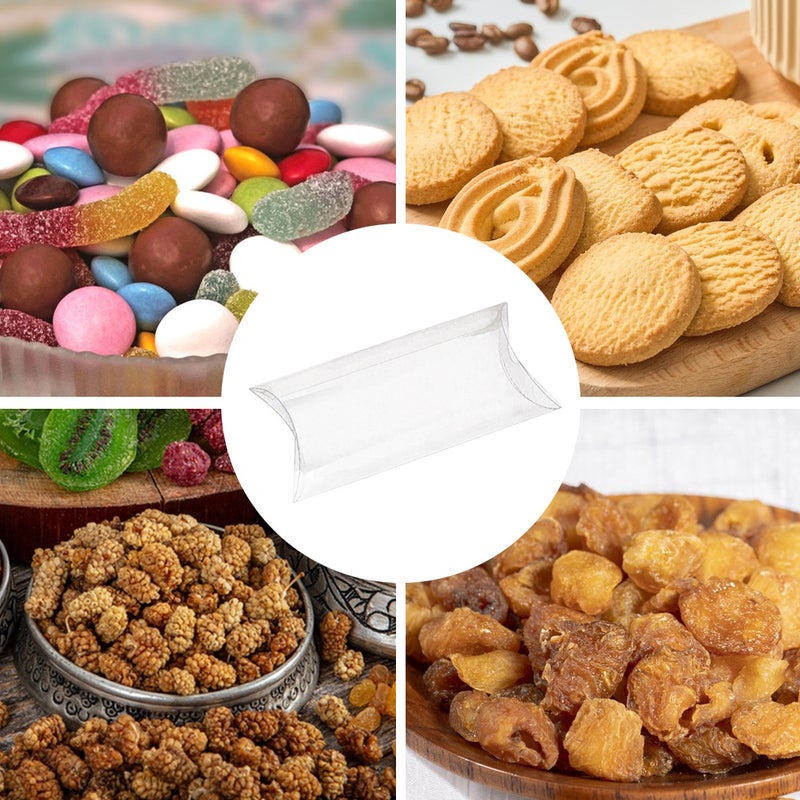 🍽️ خمسون علبة حلوى شفافة من في سي على شكل وسادة لحفلات الزفاف والأعراس حاملة شوكولاتة وحلوى - Image 3