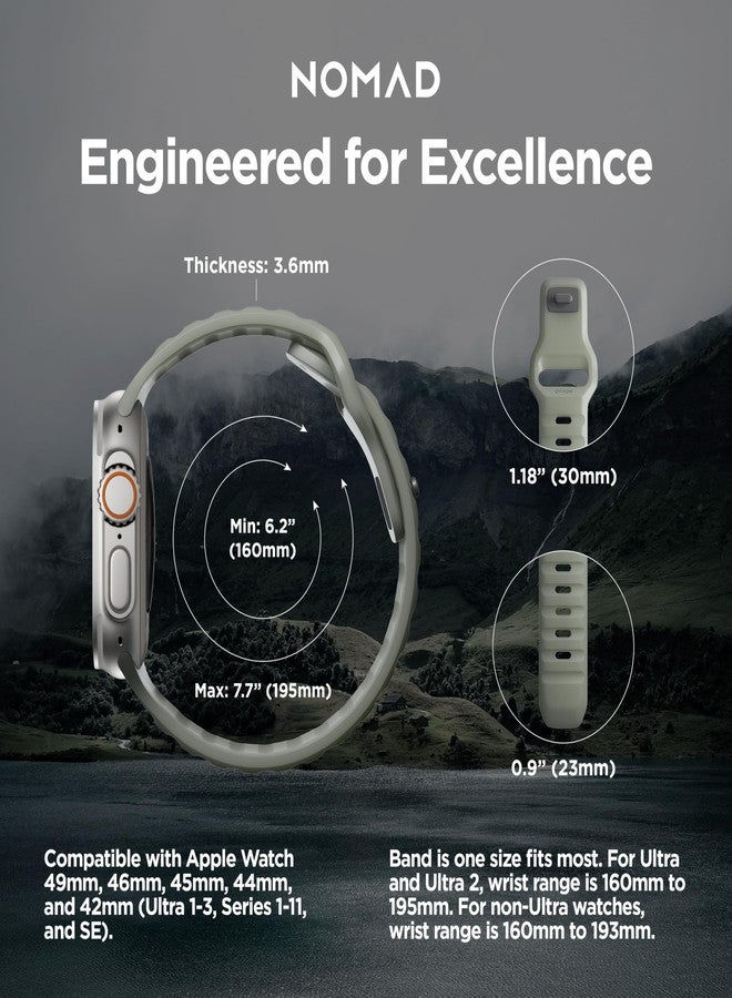 Nomad Sport Band - 45mm | Coastal Rock Green Apple watch ultra 1-3 bands, Designed to give your Apple Watch a modern and athletic look for intense workouts and everyday wear, Compatible with New Series 11, Ultra 1-3, Series 1-10, and SE - Image 4